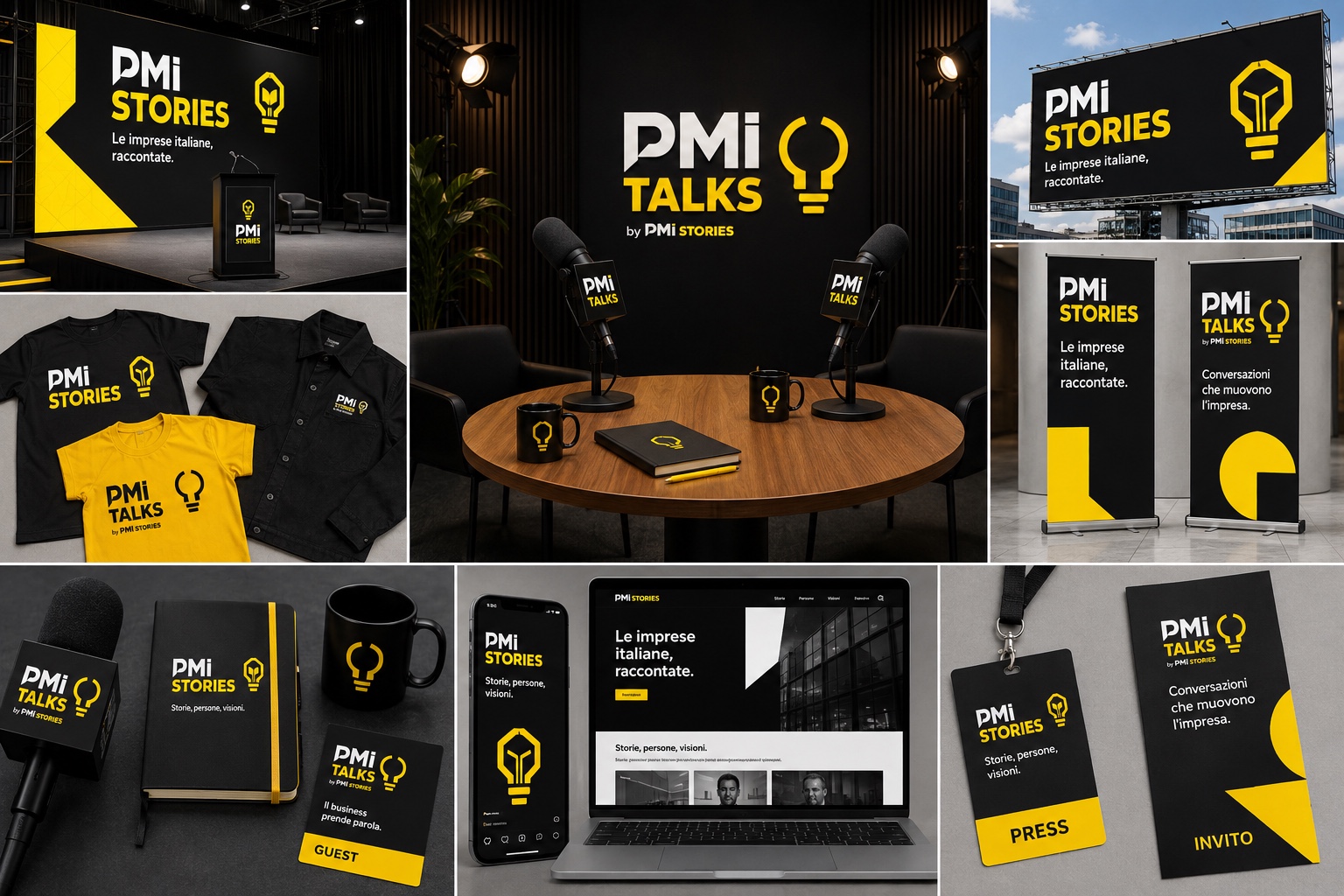 Sistema visivo PMI Talks e PMI Stories